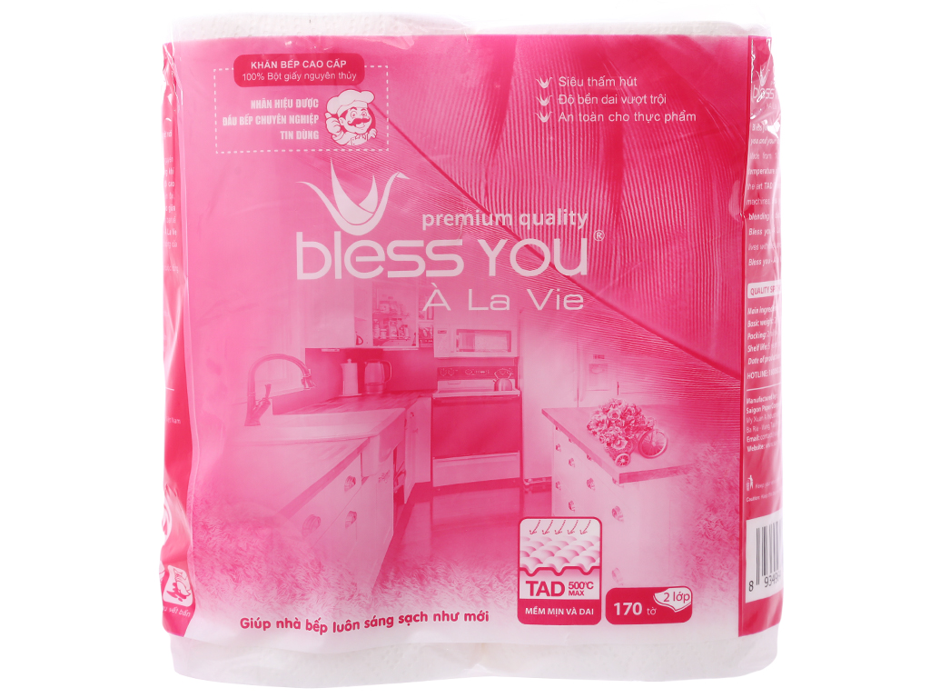 2 cuộn giấy lau bếp Bless You À La Vie 2 lớp