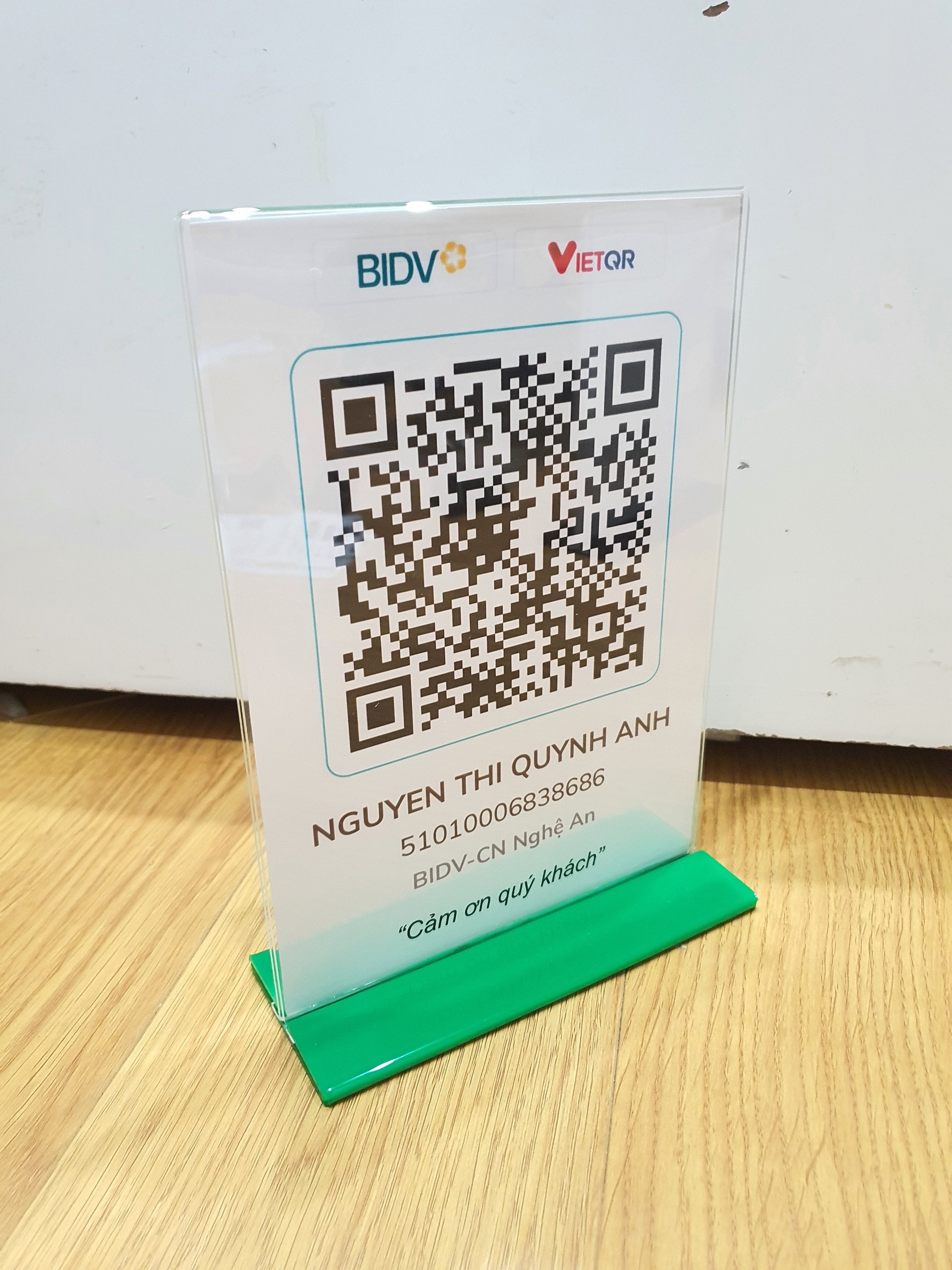 Menu Mã QR CODE để bàn mica