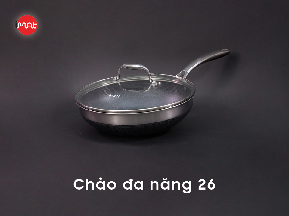 Chảo xào inox đa năng iMat Blackcube
