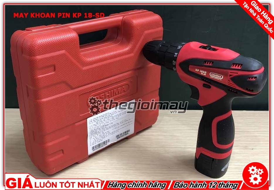 [HCM]Máy khoan pin cầm tay 18V Oshima KP18SD