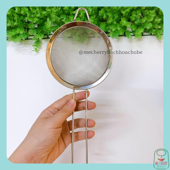 Rây lọc cháo, bột, đồ ăn cho bé bằng inox dày dặn