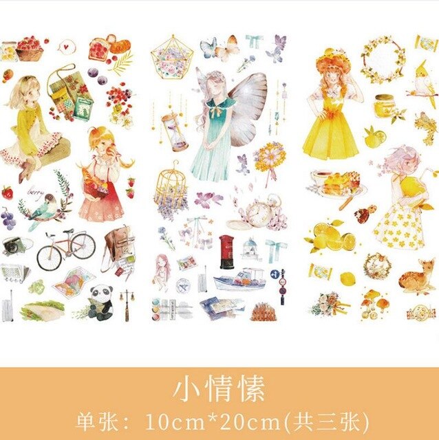 Sticker Washi trang trí đồ handmade - Set 03 tờ/1túi