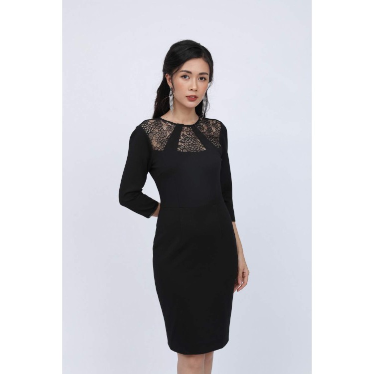 Đầm dài tay phối ren HeraDG - WDC18101