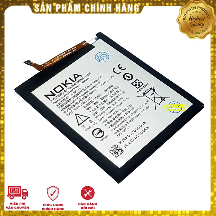 Pin nokia 6 he316 3000mah zin + tặng siu dán pin-freeship