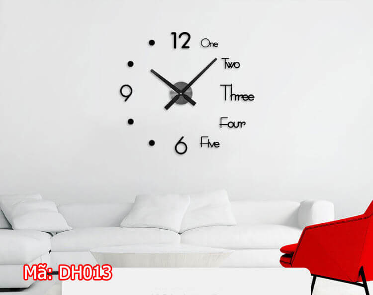 Đồng hồ dán tường trang trí 3d cỡ lớn