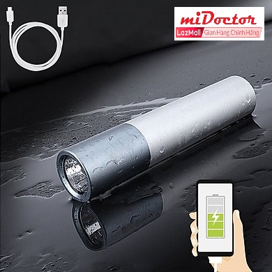 Đèn Pin Led Siêu Sáng Mini Kiêm Sạc Dự Phòng Lại Cho Điện Thoại Khẩn Cấp - Hàng Chính Hãng miDoctor