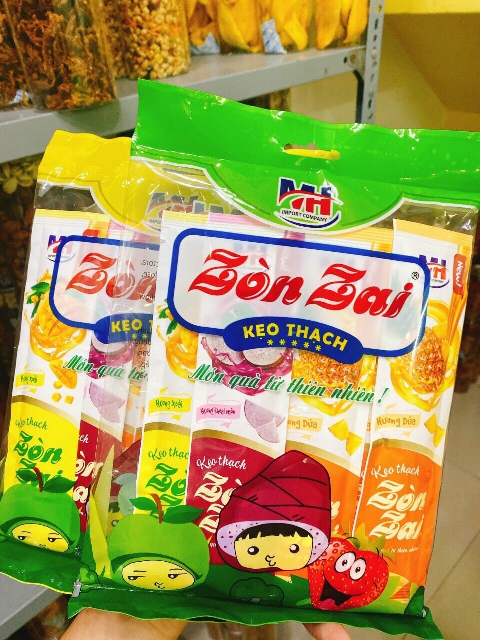 Gói 400g kẹo thạch rau câu ZÒN ZAI Gói dài - Bánh kẹo tết