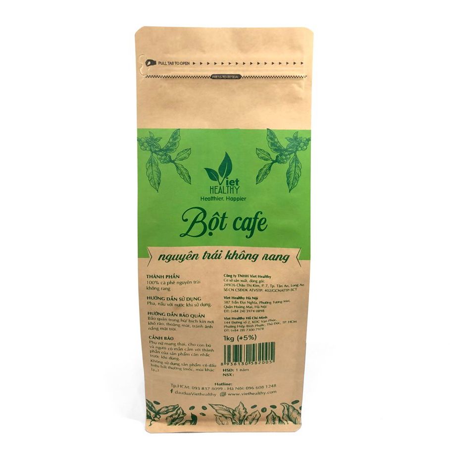 Bột cafe nguyên trái, không rang 1kg