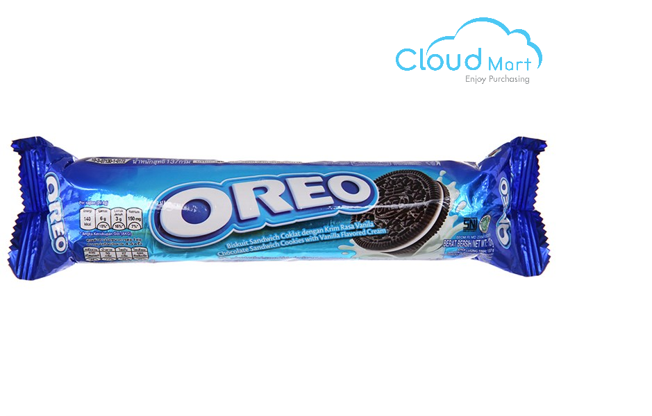 Bánh quy Oreo nhân Vanilla 137g (thùng 24 cây)