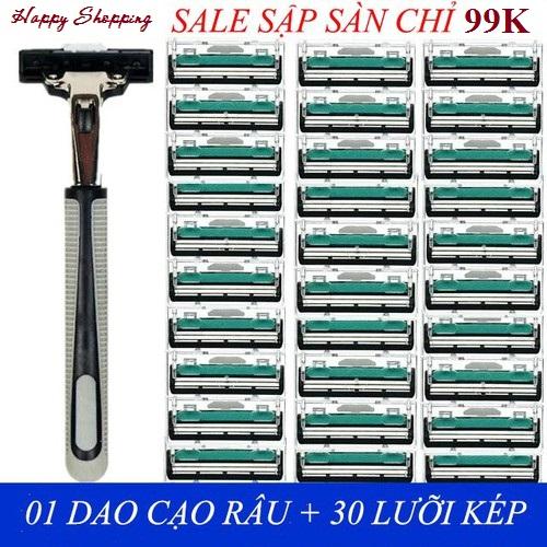 Combo 30 lưỡi dao kép + 1 dao cạo râu