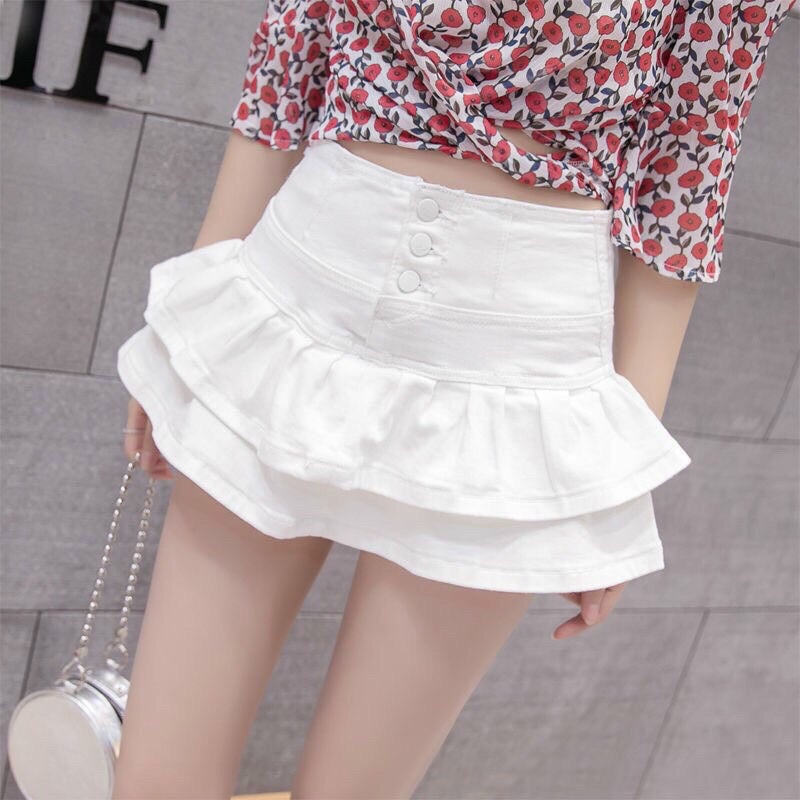 CHÂN VÁY NGẮN KAKI 2 TẦNG