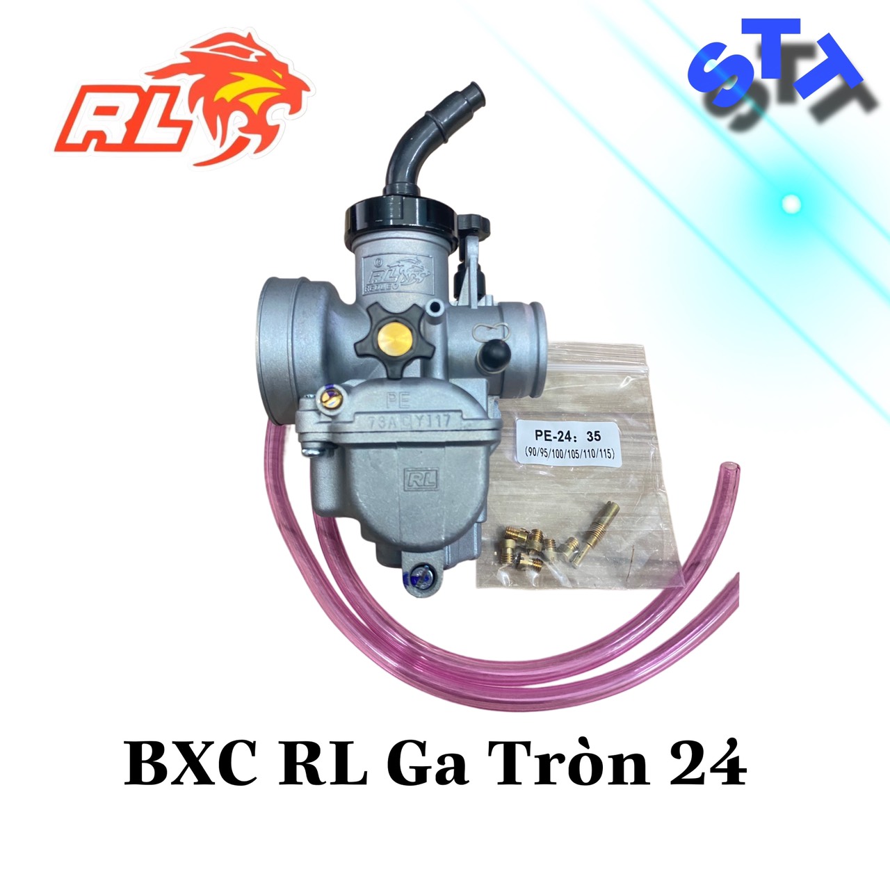 Bình xăng con REDLEO Ga tròn 24mm / 26mm/ 28mm / 30mm / 32mm gắn được nhiều loại xe ( Tặng kèm bộ Béc ga dẹp )