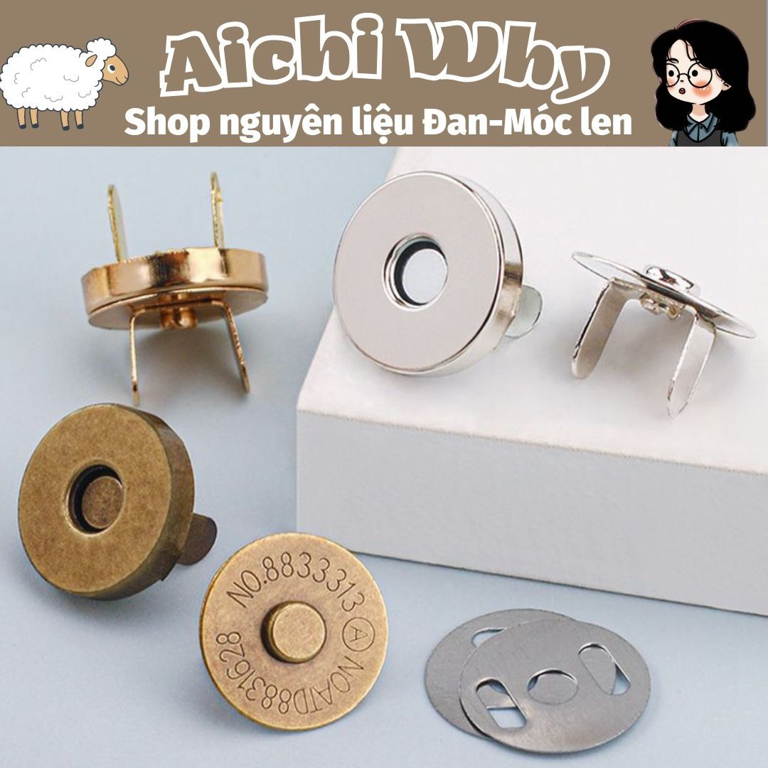 Nút hít gài 18mm - Phụ kiện handmade làm túi khoá cài cho túi xách đường kính 1,8cm