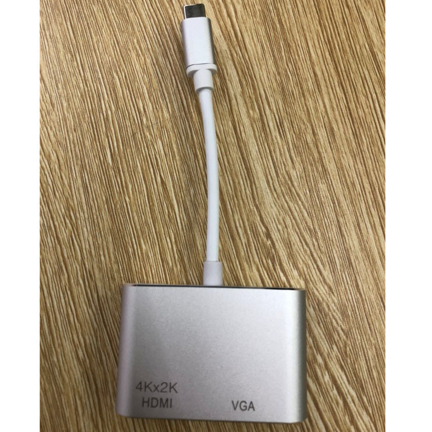 Cáp chuyển type C to HDMI/VGA fullHD 3D 4Kx2K chất lượng cao