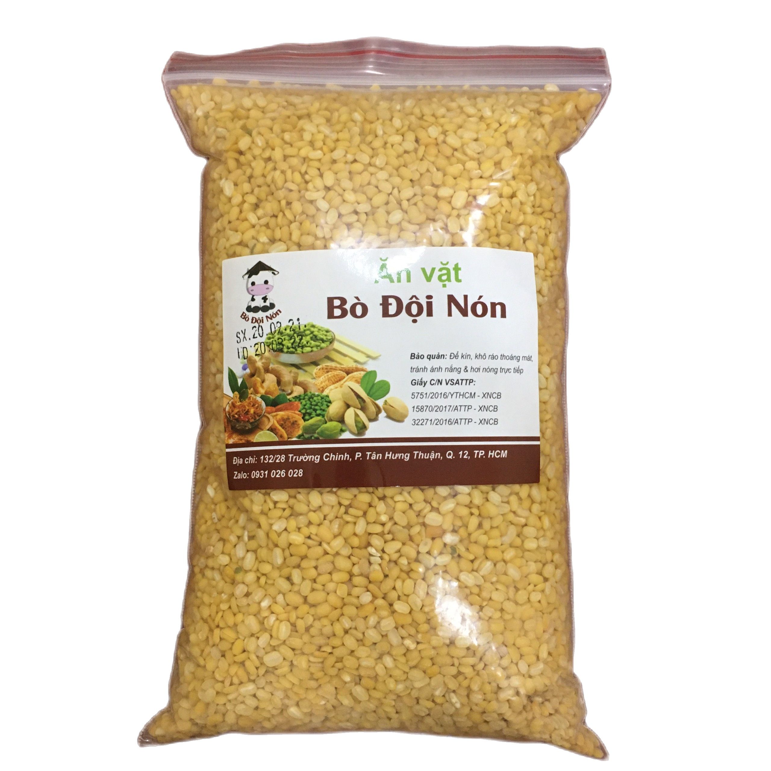 1kg đậu xanh đã tách vỏ bò đội nón