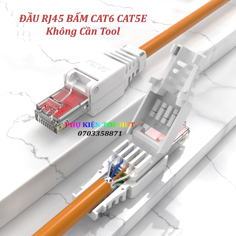Đầu mạng rj45 cat6 cat5e utp stp không cần dụng cụ bấm
