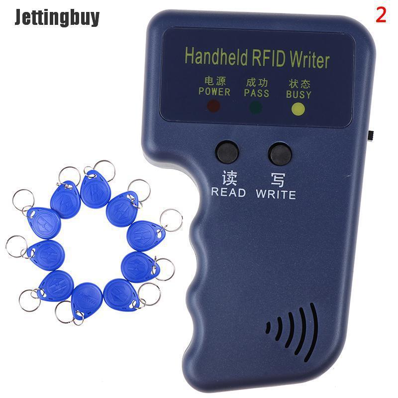 Jettingbuy 125KHz handheld RFID writer/ copier/ readers/ duplicator with 10pcs id tags