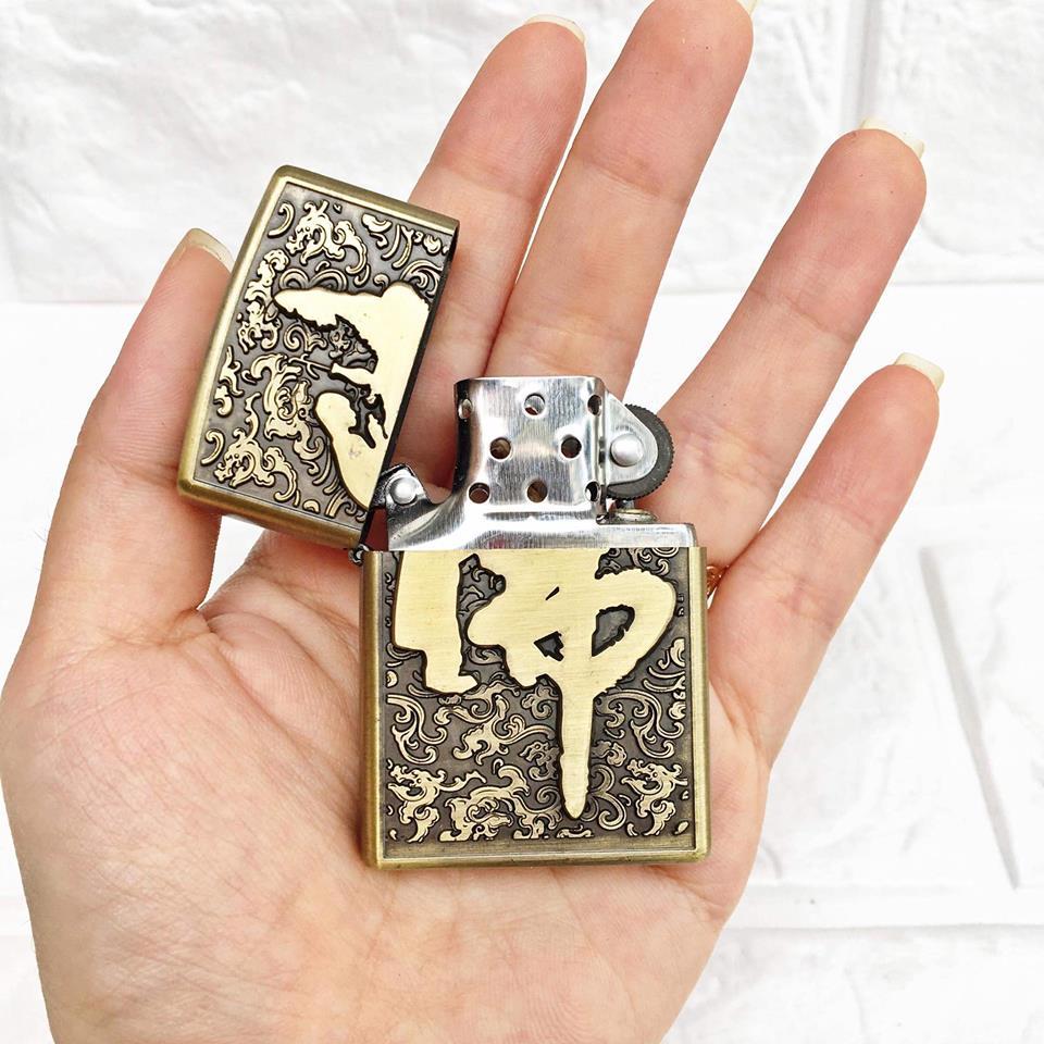 [HCM]BẬT LỬA ZIPPÔ ĐỒNG HÌNH NỔI ĐỦ KIỂU BAO ĐẸP