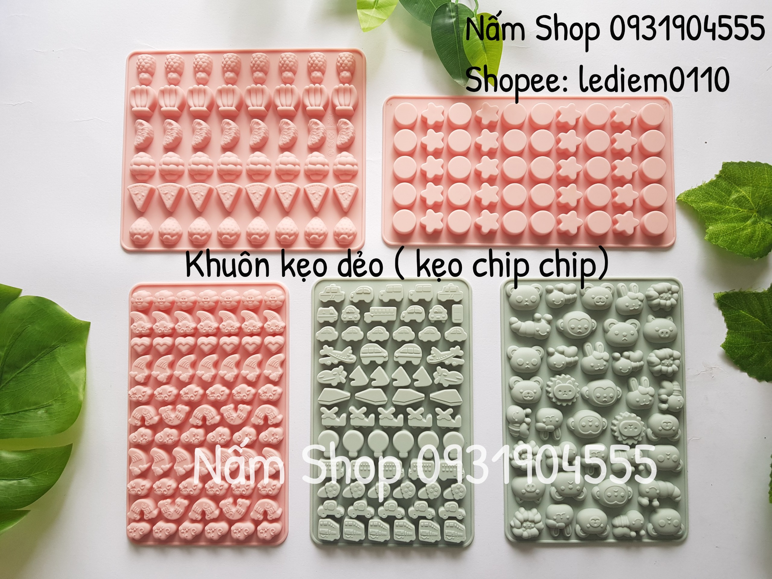 Khuôn silicon làm kẹo dẻo, kẹo chip chip, thạch rau câu cho bé