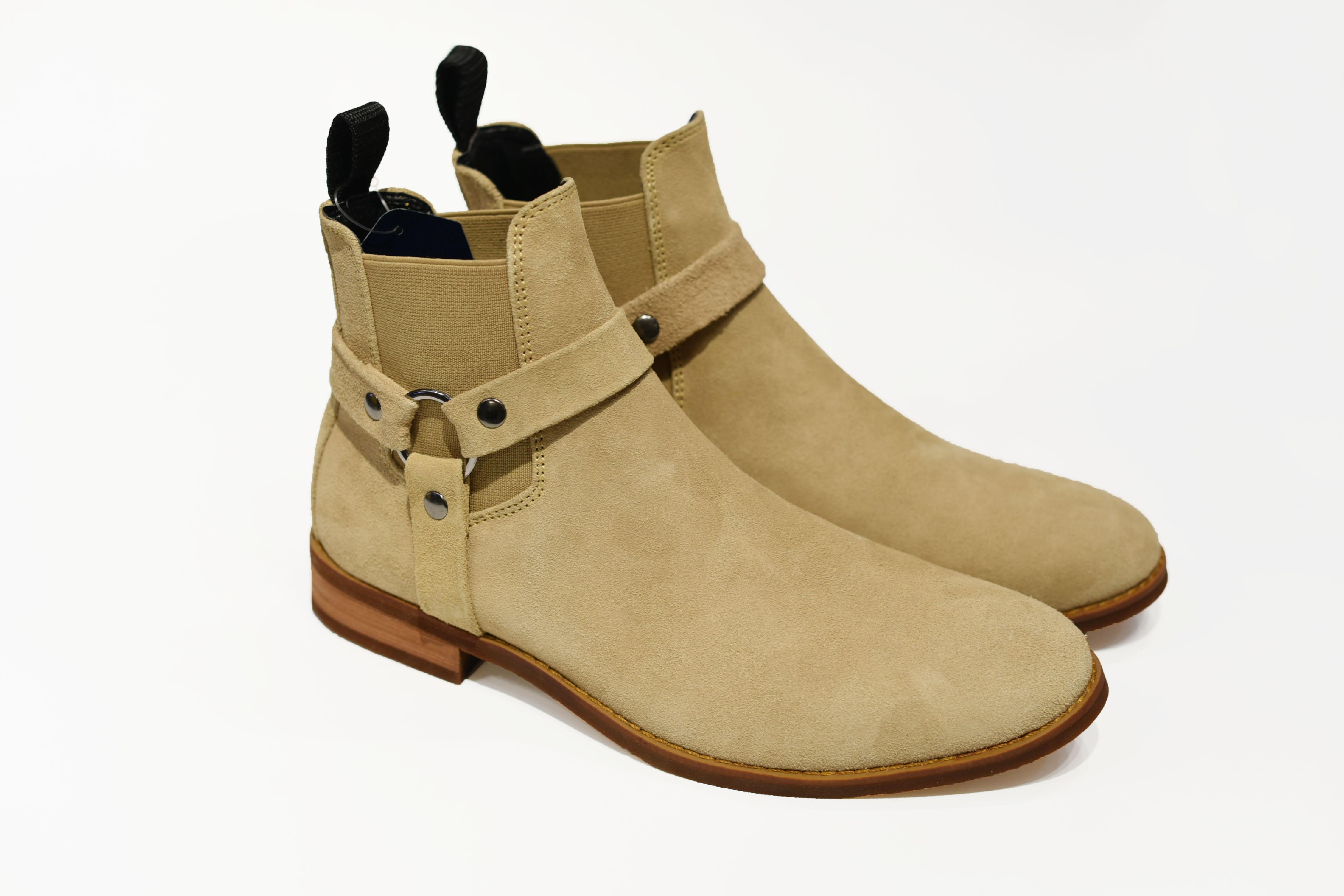 [TATHANIUM Footwear] Giày Chelsea Harness boot màu bò lợt da lộn