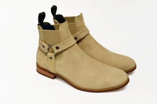 [TATHANIUM Footwear] Giày Chelsea Harness boot màu bò lợt da lộn thumbnail