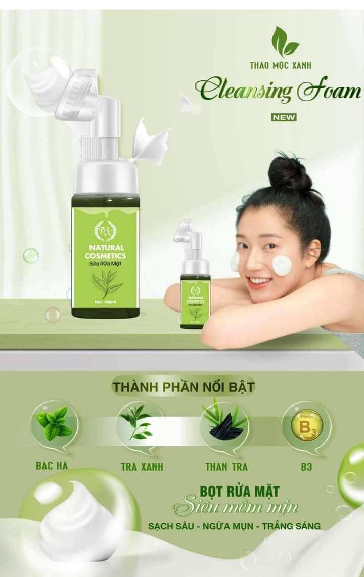 Sữa rửa mặt tạo bọt thảo mộc xanh