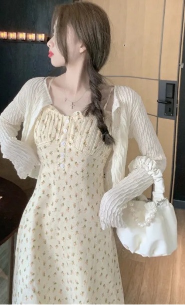 Váy Hai Dây Hoa Nhí HT01 Phong Cách Hàn Quốc