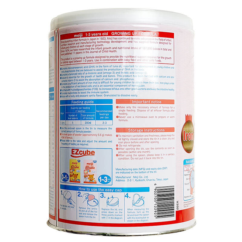 Sữa bột Meiji Growing Up Formula 800g (Dành cho trẻ từ 1 - 3 tuổi)