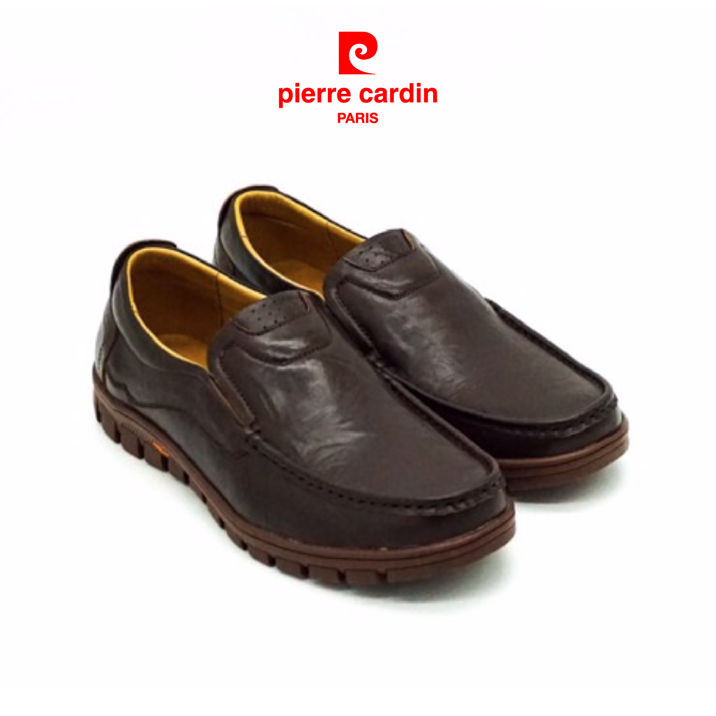 Giày lười nam Pierre Cardin chất liệu da bò thật nhập khẩu, đế cao su chống trơn trượt, bảo hành 12 tháng màu nâu PCMFWL714