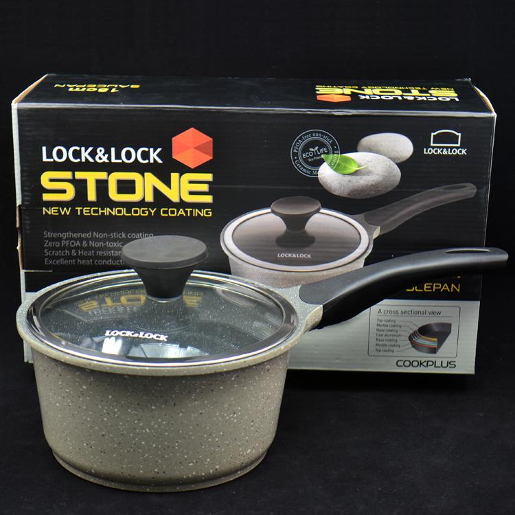[HCM]Nồi 1 tay cầm Lock&Lock Stone LCA6181D 18cm (Có thể sử dụng bếp từ)