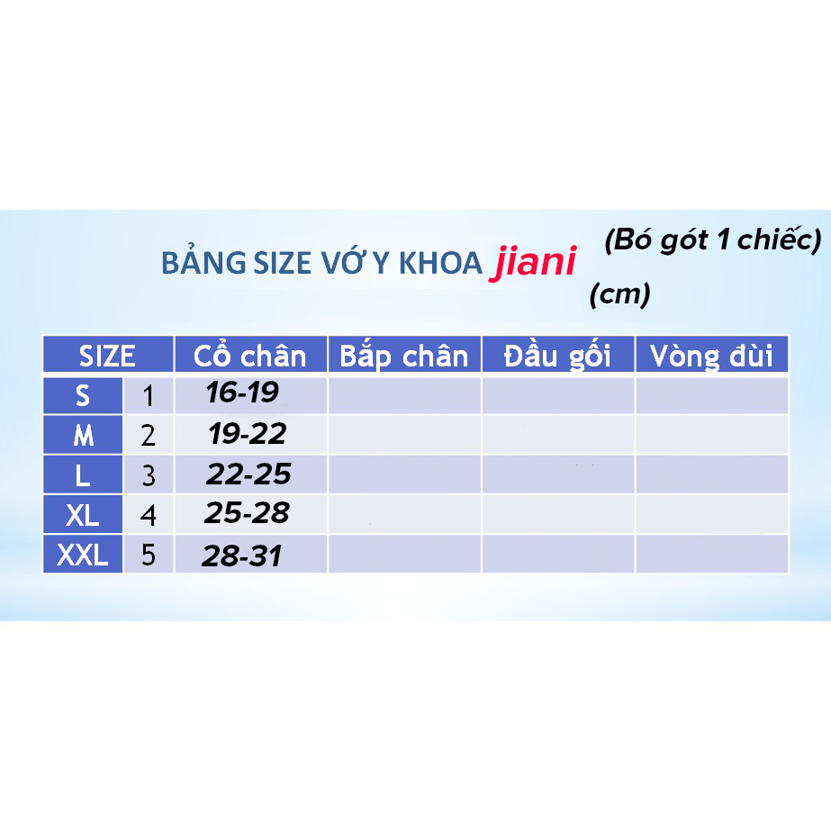 Vớ y khoa giãn tĩnh mạch gót chân Jiani 1 chiếc