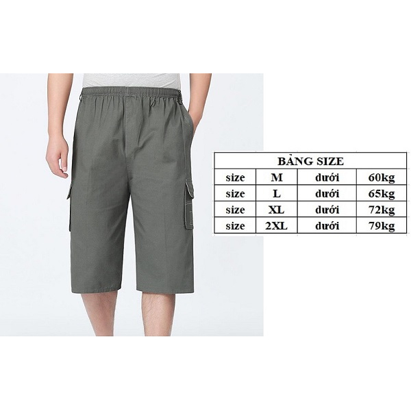 Quần lửng mặc nhà chất liệu Kaki cho bố