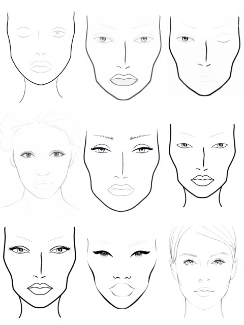 Giấy face chart tập makeup chuyên nghiệp