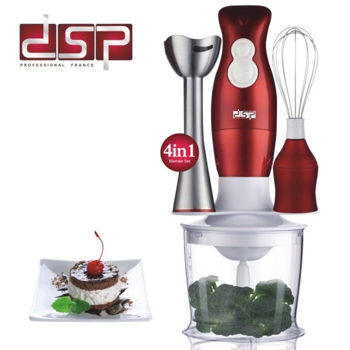 Máy xay sinh tố cầm tay 4 trong 1  nhãn hiệu DSP KM1004, công suất 200W tích hợp cả xay thực phẩm và rau quả