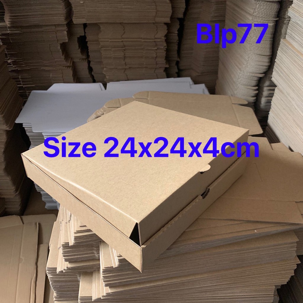 50 Hộp carton đựng bánh pizza size 24x24x4cm