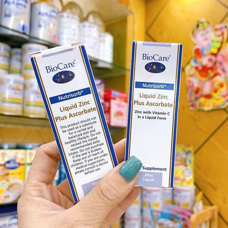 Kẽm nước biocare zinc 30ml uk - kẽm nước bio care liquid zinc 30ml uk