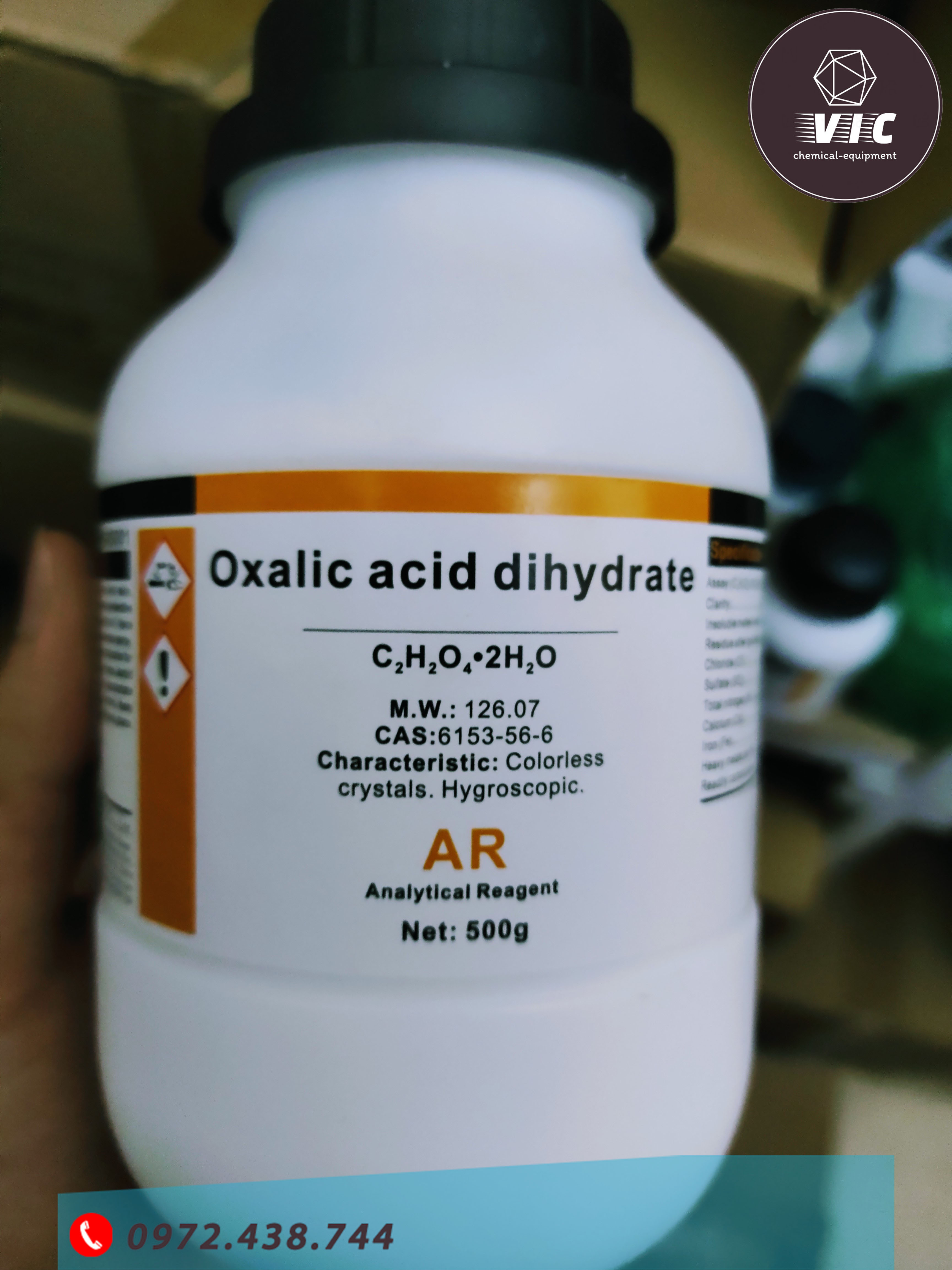 Oxalic acid c2h2o4.2h2o 500g axit oxalic cas 6153-56-6
