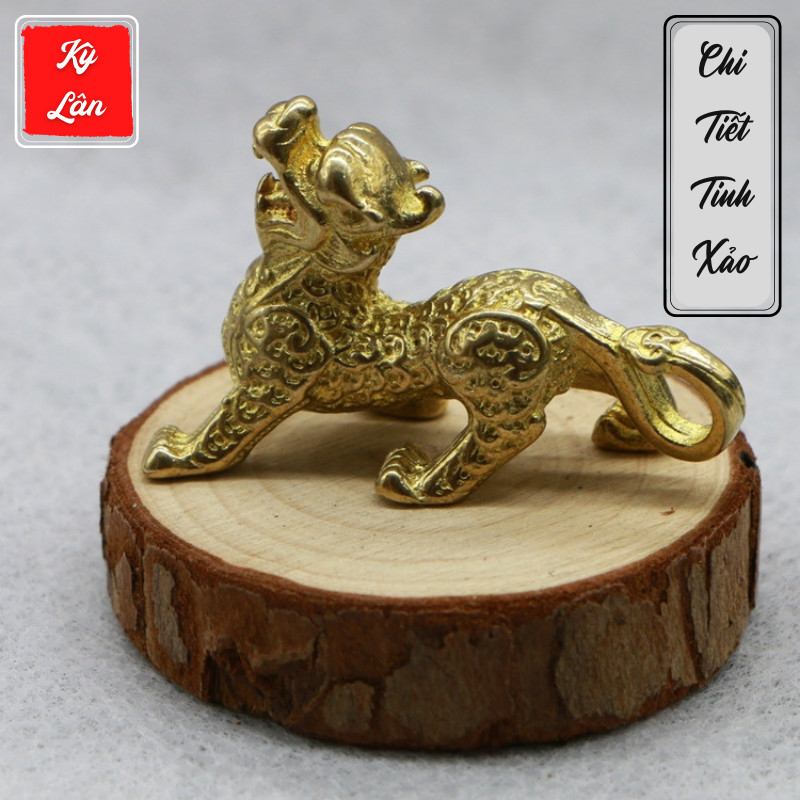 [Đồng Thau] Tượng Phong Thủy Mini-Móc Chìa Khóa Kỳ Lân Kim Tiền GT 098 (Kích Thước 25 mm x 38 mm)