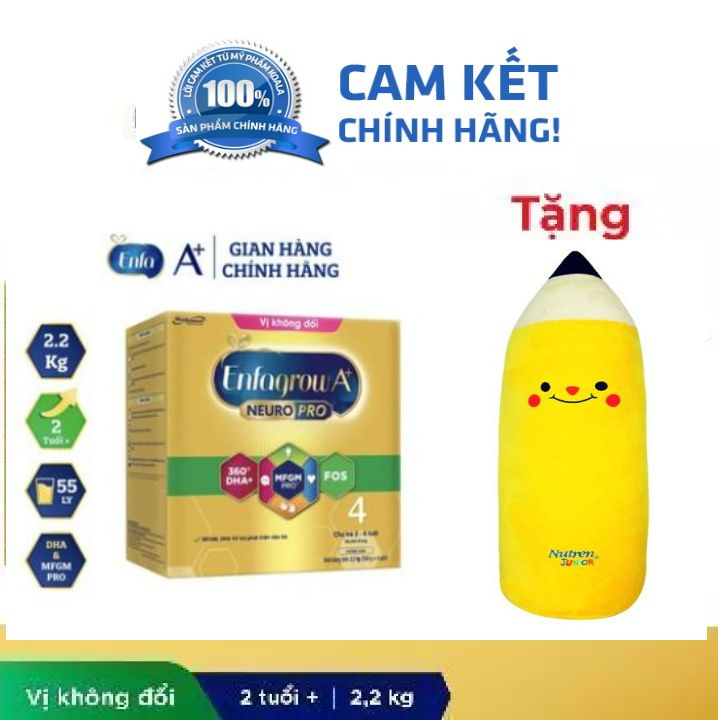 [quà tặng gối ôm bút chì]Sữa bột Enfa 4 hộp giấy 2kg2