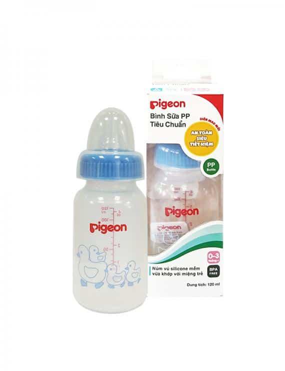 [HCM]Bình Sữa Pigeon Cổ Hẹp PP Tiêu Chuẩn 120ml