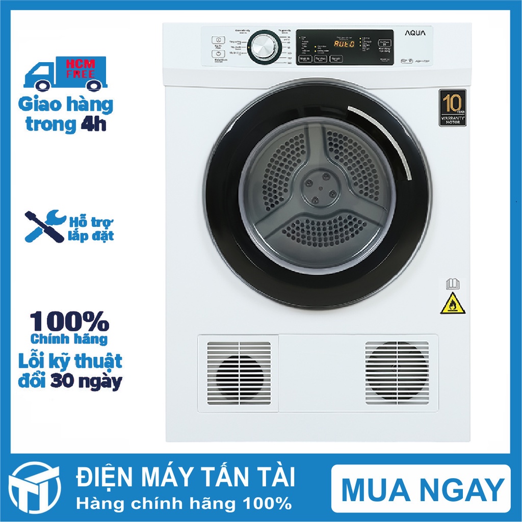 Máy sấy thông hơi Aqua 7 Kg AQH-V700FW Hẹn giờ sấy