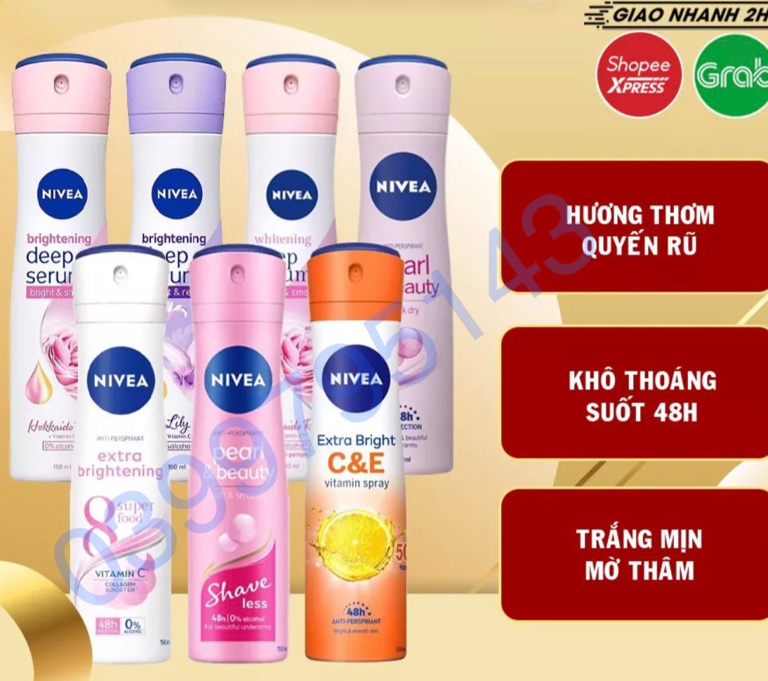 Xịt, Lăn Khử Mùi Nivea Dành Cho Nữ 150ml