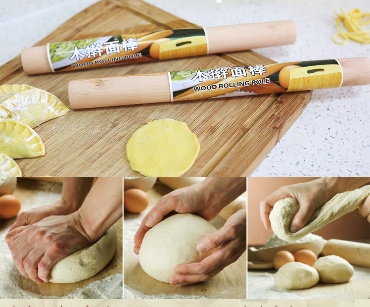 [HCM]Cây Cán Lăn Bột Gỗ Làm Bánh 28cm B054