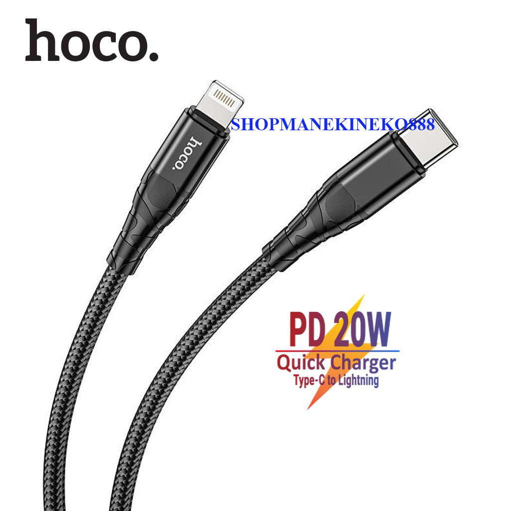 Cáp sạc nhanh Hoco DU02, TypeC/lightning/Micro dây dù, chống đứt, gập