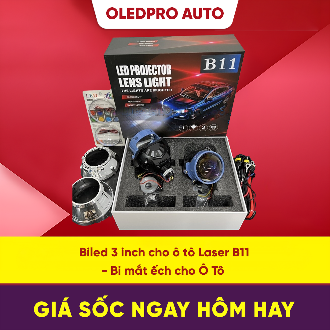 Biled 3 inch cho ô tô laser b11 - bi mắt ếch cho ô tô chính hãng bảo hành 24 tháng