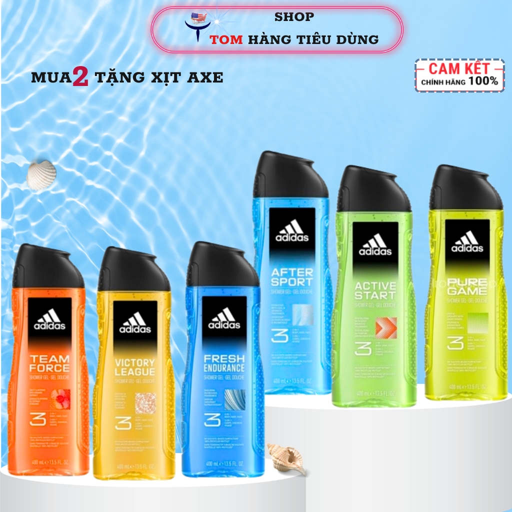Sữa tắm gội rửa mặt 3in1 Adidas 400ml