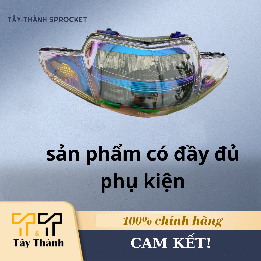 Choá đầu đèn pha led 2 tầng xe Wave nhỏ zx alpha