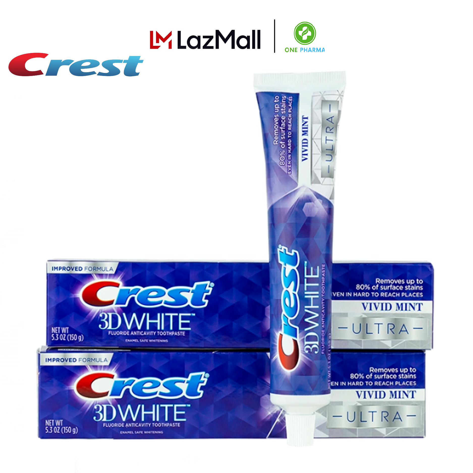 Crest 3D White Pro Advanced Toothpaste for Brightening Teeth - 147g