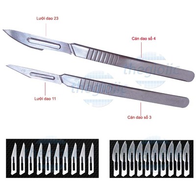Cán dao mổ y tế số 3 (Có Lựa chọn Kèm 50 lưỡi dao mổ số 11 thích hợp)