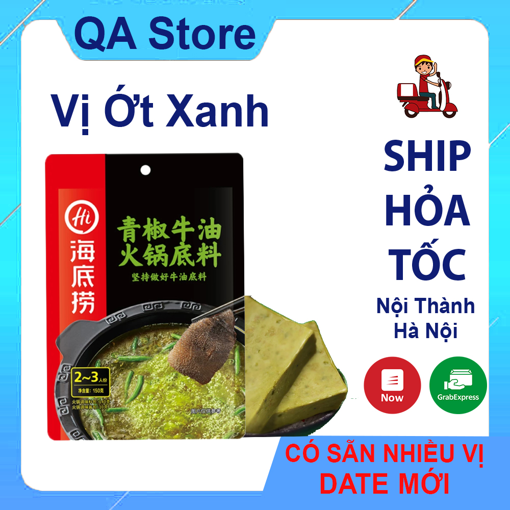 Cốt gia vị lẩu Haidilao ớt xanh thanh hoa có sẵn date mới